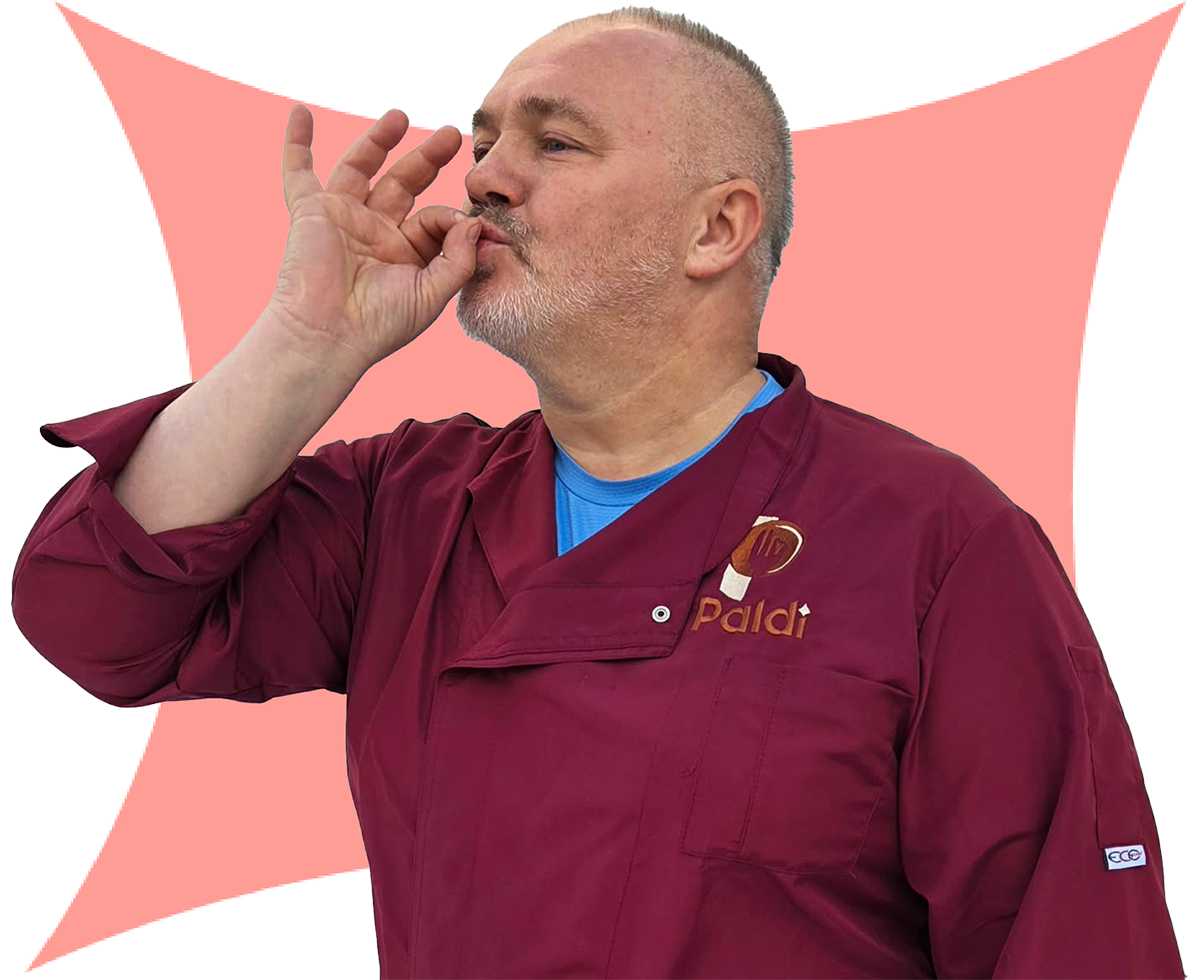Šéfkuchár Paldi v pracovnom odeve, symbol poctivej domácej kuchyne
