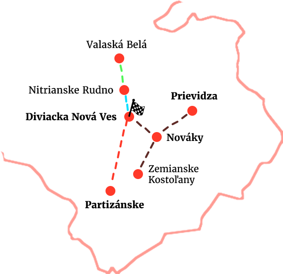 mapa rozvozu jedál